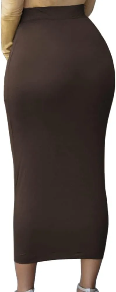 Lrady Women's High Waist Slim Bodycon Party Club Night Out Maxi Long Pencil Skirts