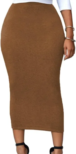 Lrady Women's High Waist Slim Bodycon Party Club Night Out Maxi Long Pencil Skirts