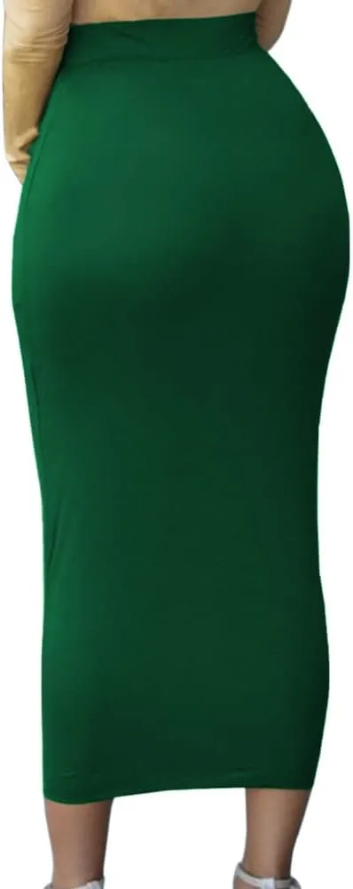 Lrady Women's High Waist Slim Bodycon Party Club Night Out Maxi Long Pencil Skirts