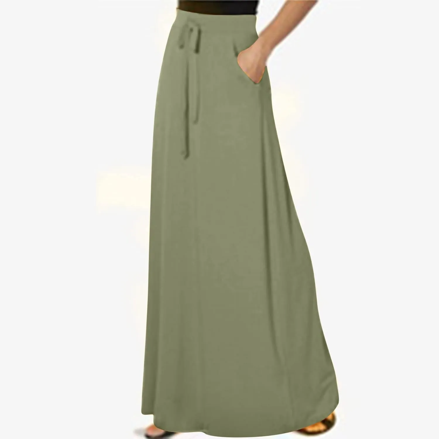 Maxi Skirt for Women 2025 Summer High Waisted Long Flare A-Line Skirt Maxi Dress Casual Long Skirt Ankle Length Skirt