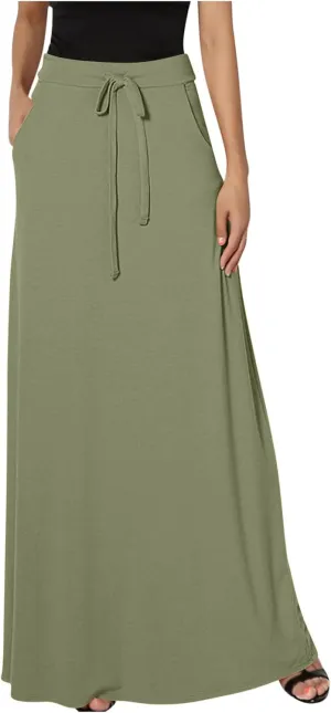 Maxi Skirt for Women 2025 Summer High Waisted Long Flare A-Line Skirt Maxi Dress Casual Long Skirt Ankle Length Skirt