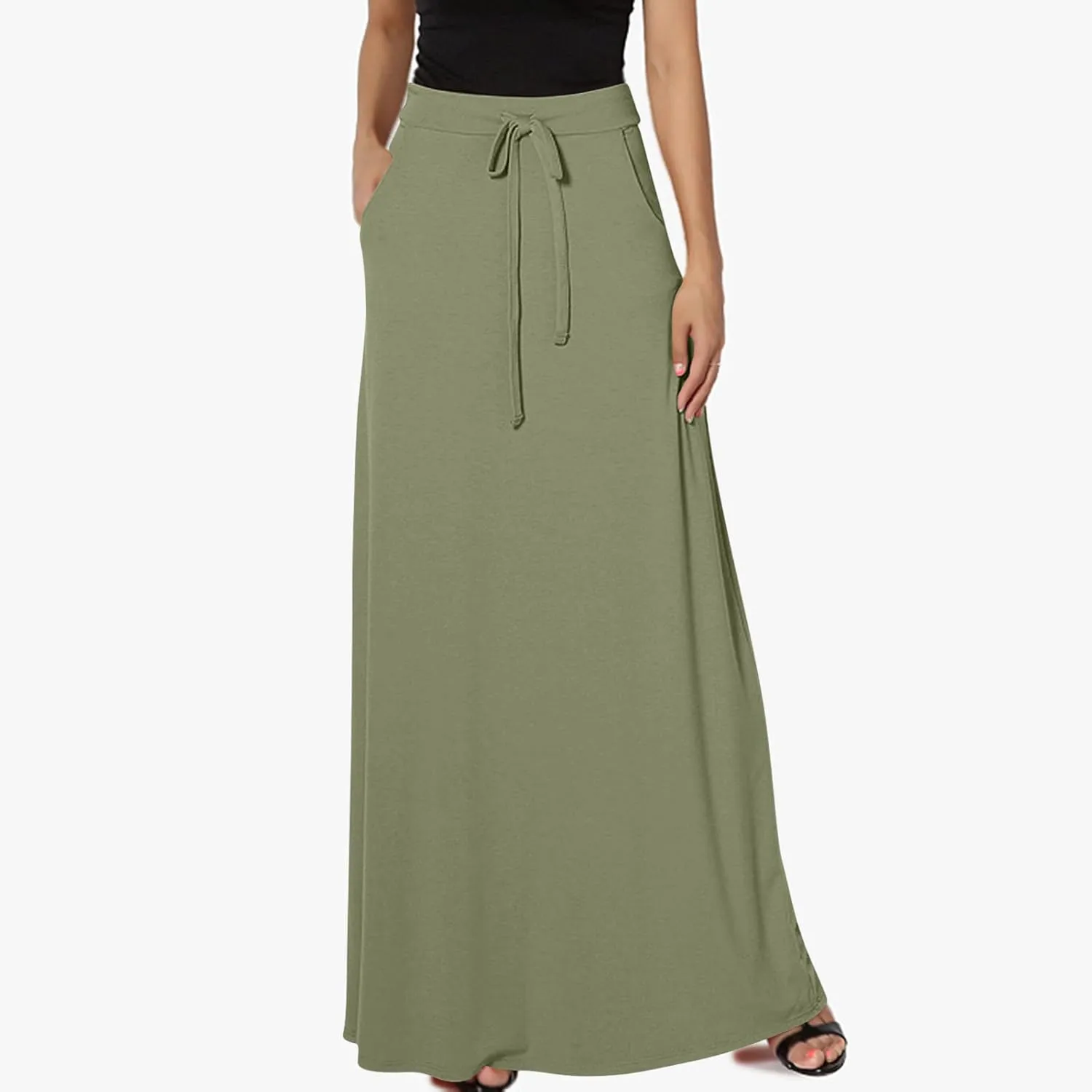 Maxi Skirt for Women 2025 Summer High Waisted Long Flare A-Line Skirt Maxi Dress Casual Long Skirt Ankle Length Skirt