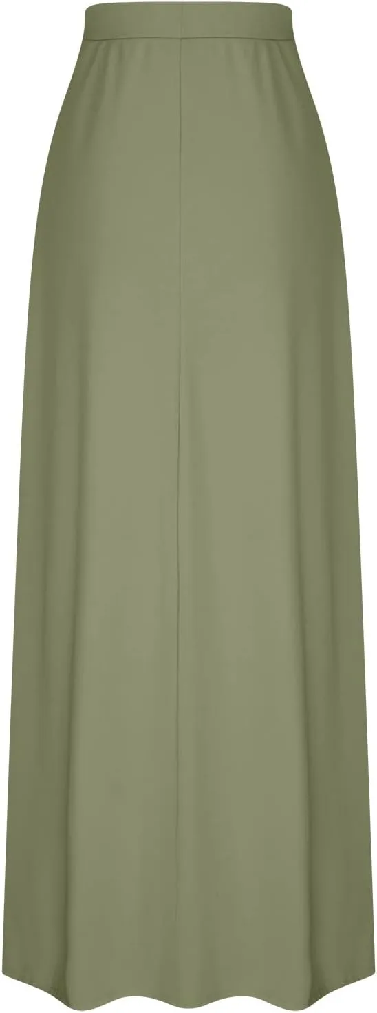 Maxi Skirt for Women 2025 Summer High Waisted Long Flare A-Line Skirt Maxi Dress Casual Long Skirt Ankle Length Skirt