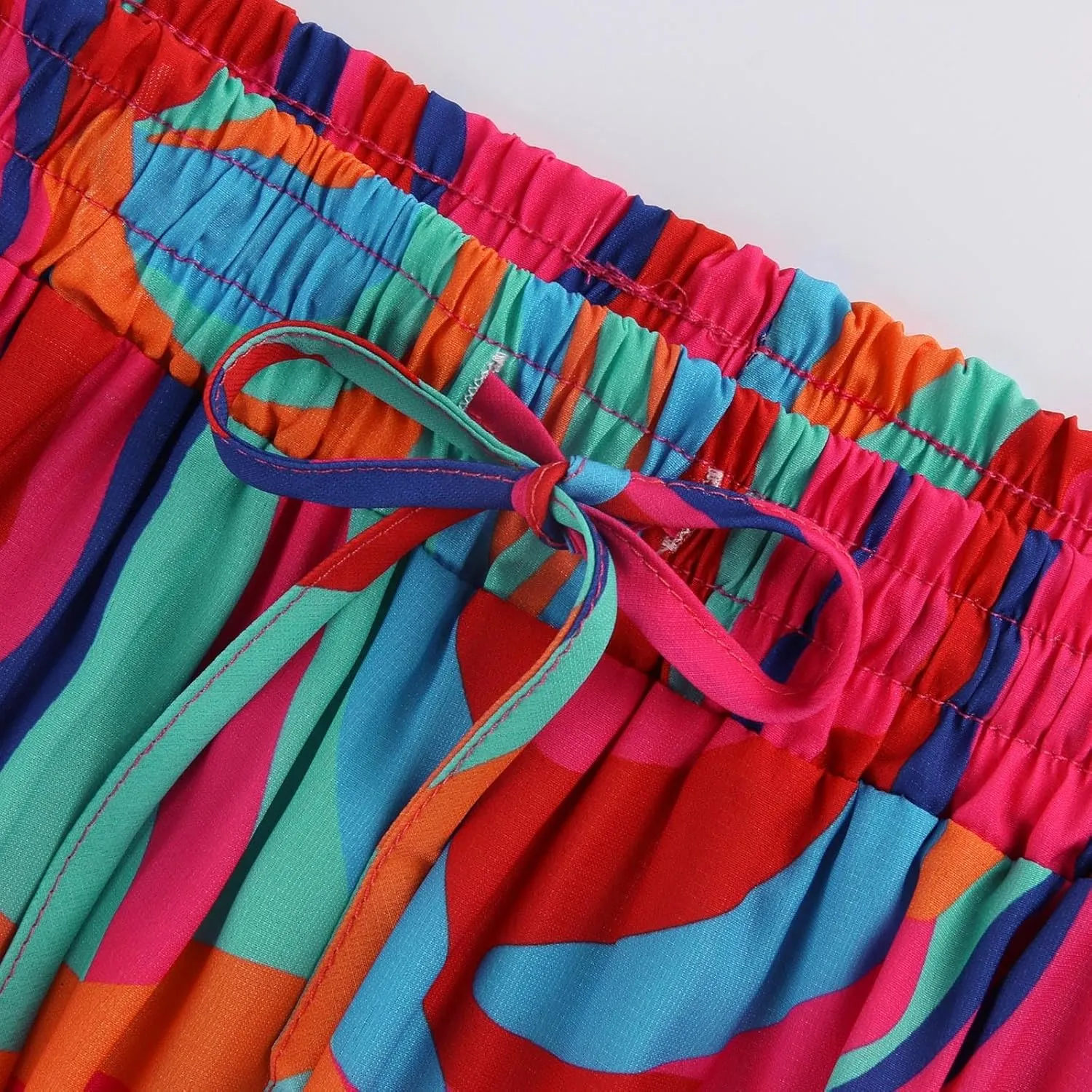 Maxi Skirt for Women 2025 Vacation Summer Tiered High Waisted Skirt Pleated Aline Work Flowy Long Skirts with Pockets