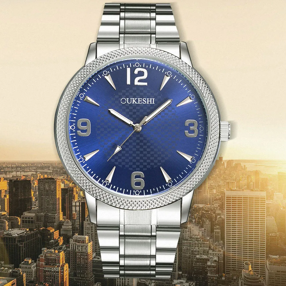 Men Luxury Stainless Steel Quartz Wrist Watch