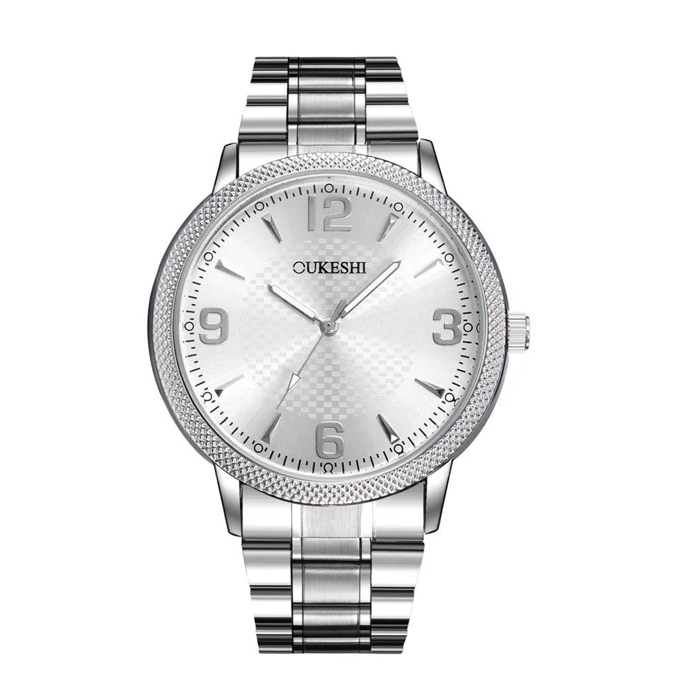 Men Luxury Stainless Steel Quartz Wrist Watch