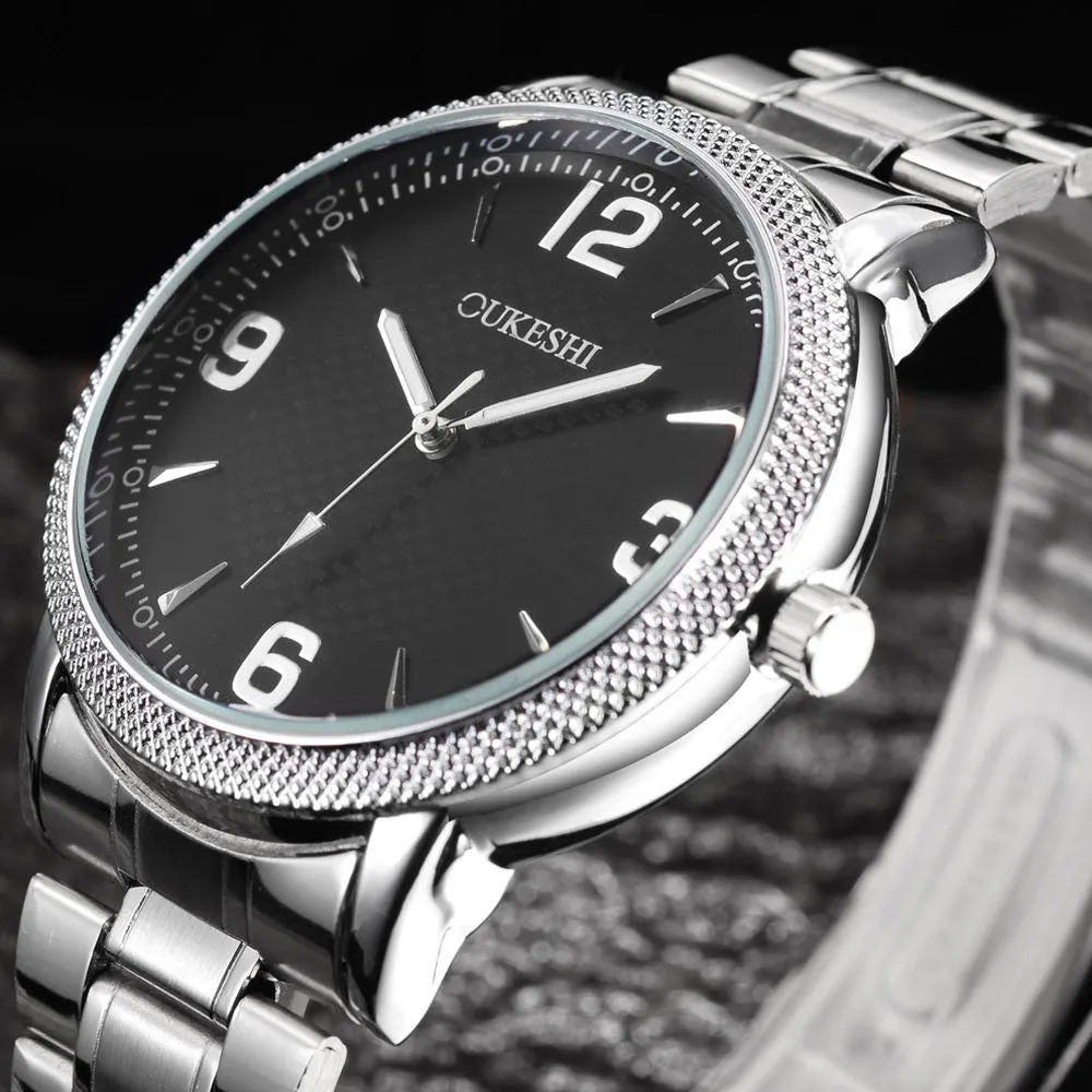 Men Luxury Stainless Steel Quartz Wrist Watch