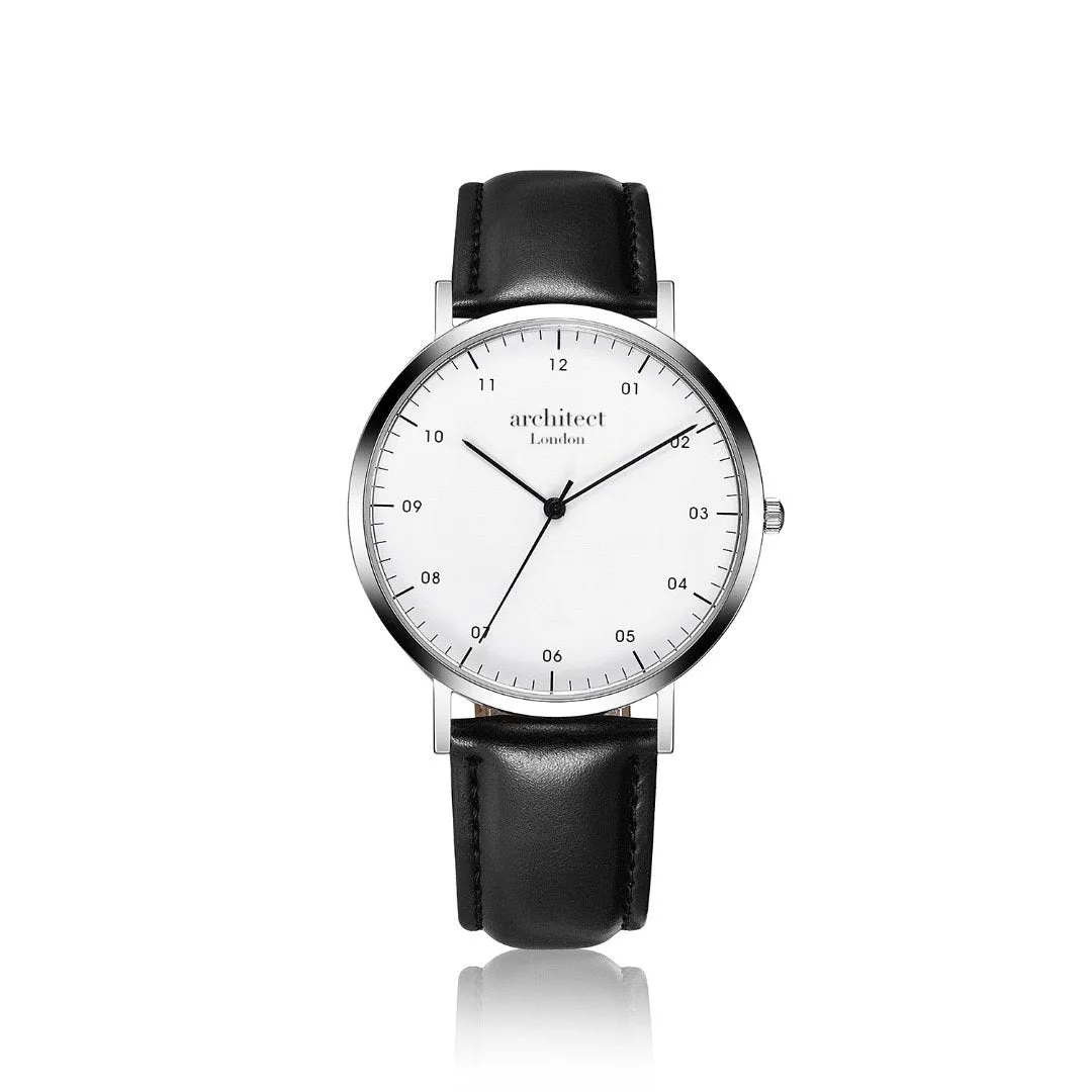 Men's Handwriting Engraved Watch - Architect Zephyr   Jet Black