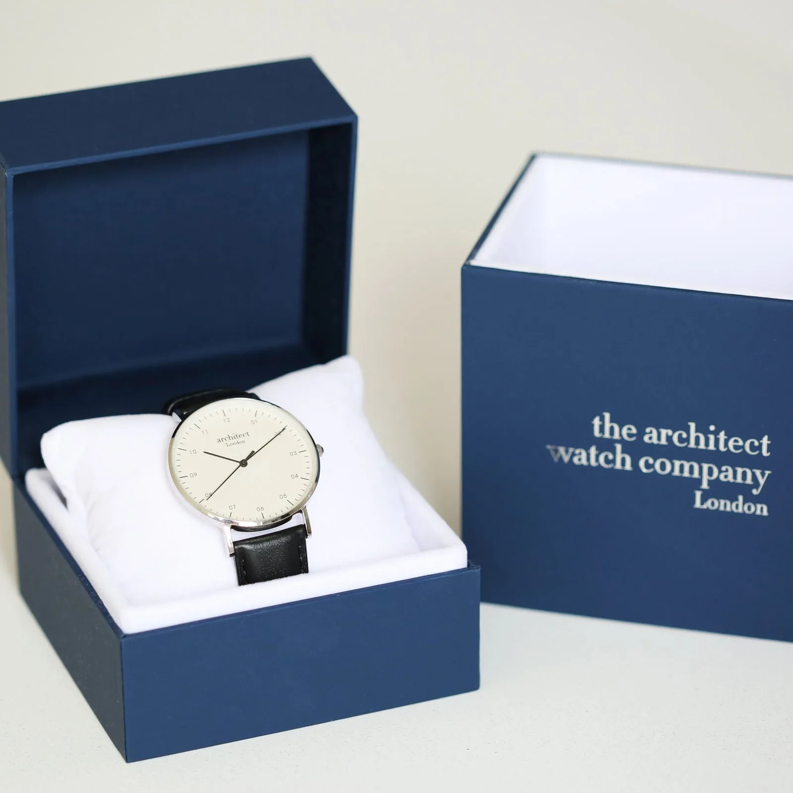 Men's Handwriting Engraved Watch - Architect Zephyr   Jet Black
