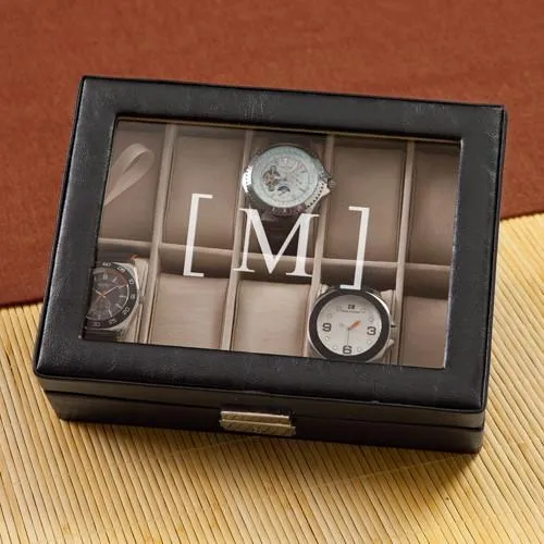 Men's Personalized Leather Watch Box