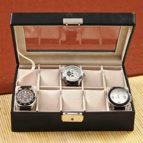 Men's Personalized Leather Watch Box
