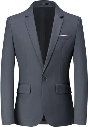 Mens Sport Coats and Blazers 5 Real Pockets Slim Fit Business Casual Men Suit Blazer Suit Jacket