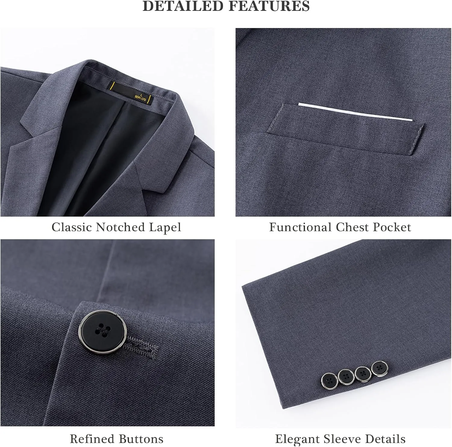 Mens Sport Coats and Blazers 5 Real Pockets Slim Fit Business Casual Men Suit Blazer Suit Jacket