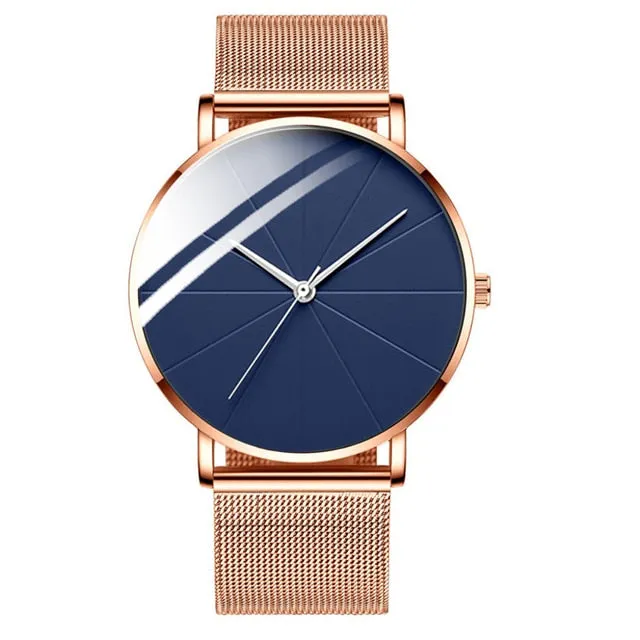 Minimalist Men Fashion Watches Simple Men Business Ultra Thin Stainless Steel