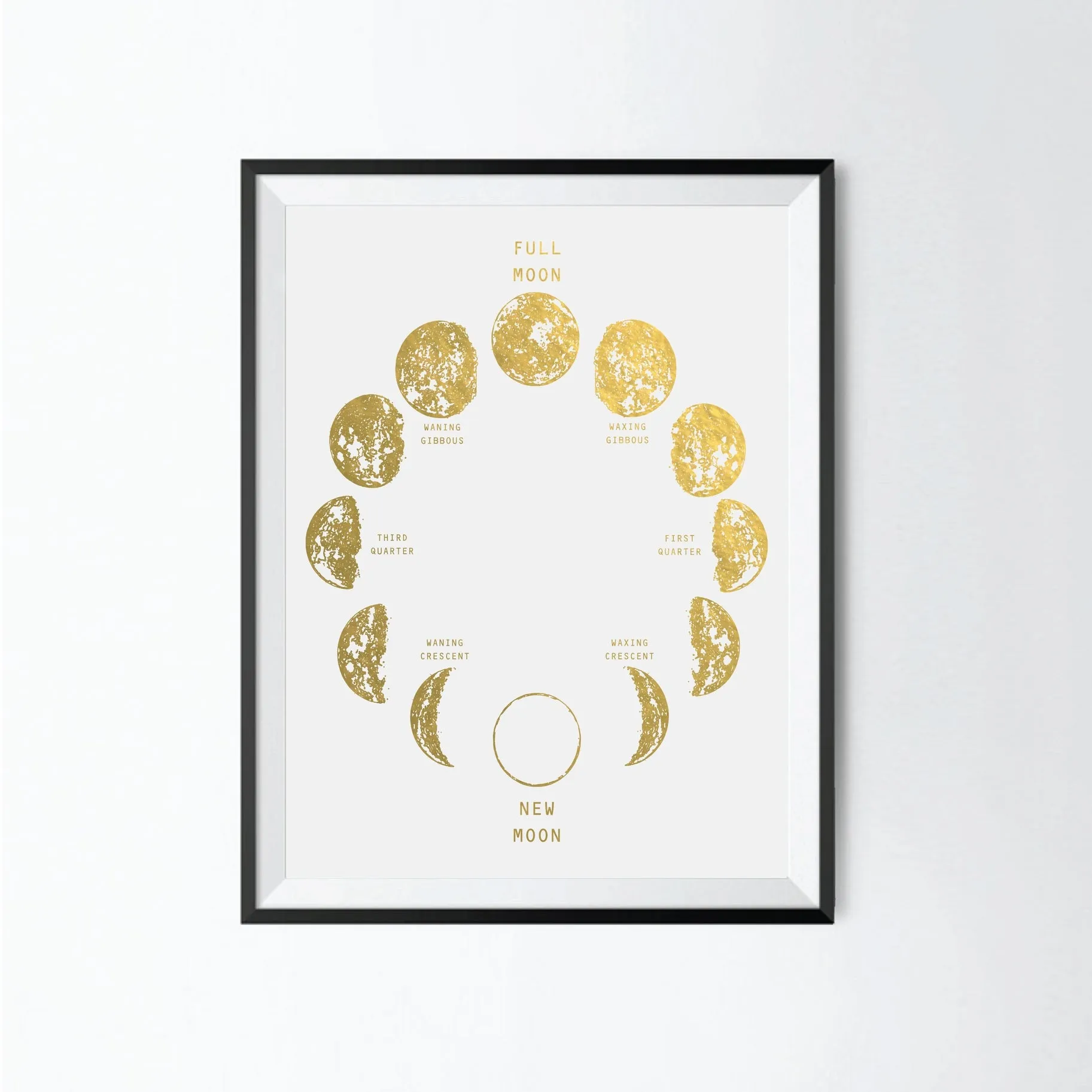 Moon Phase II - Gold Foil Art Print by Uyeno Miyoshi