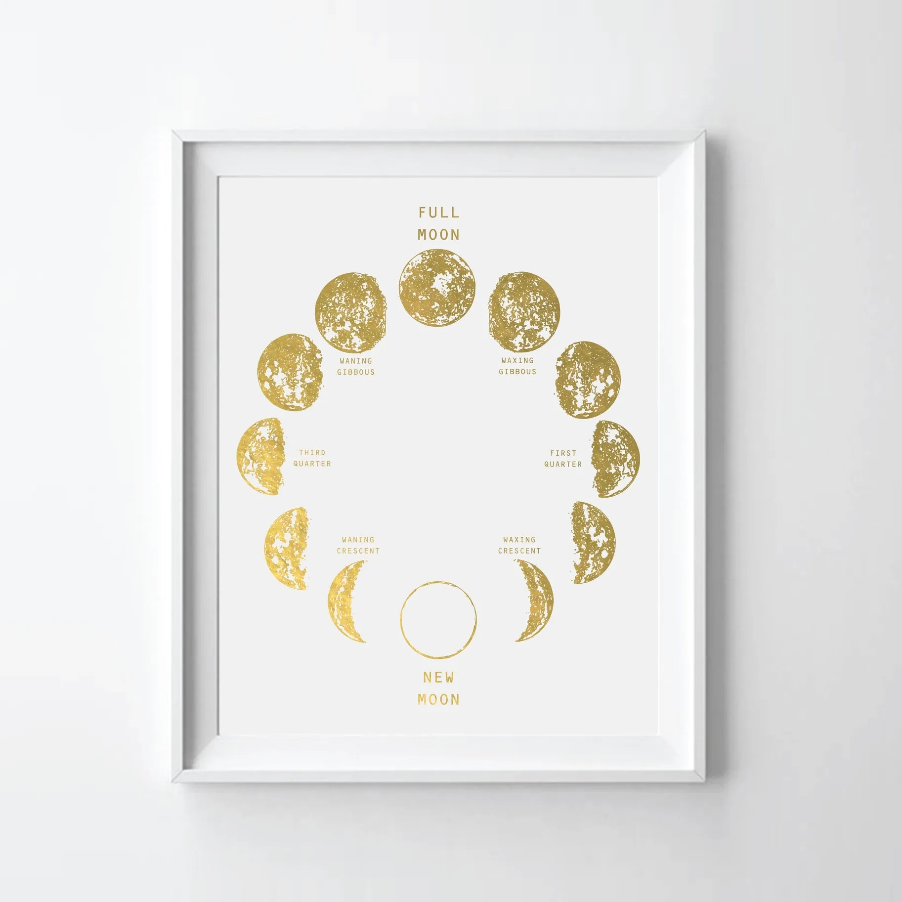 Moon Phase II - Gold Foil Art Print by Uyeno Miyoshi