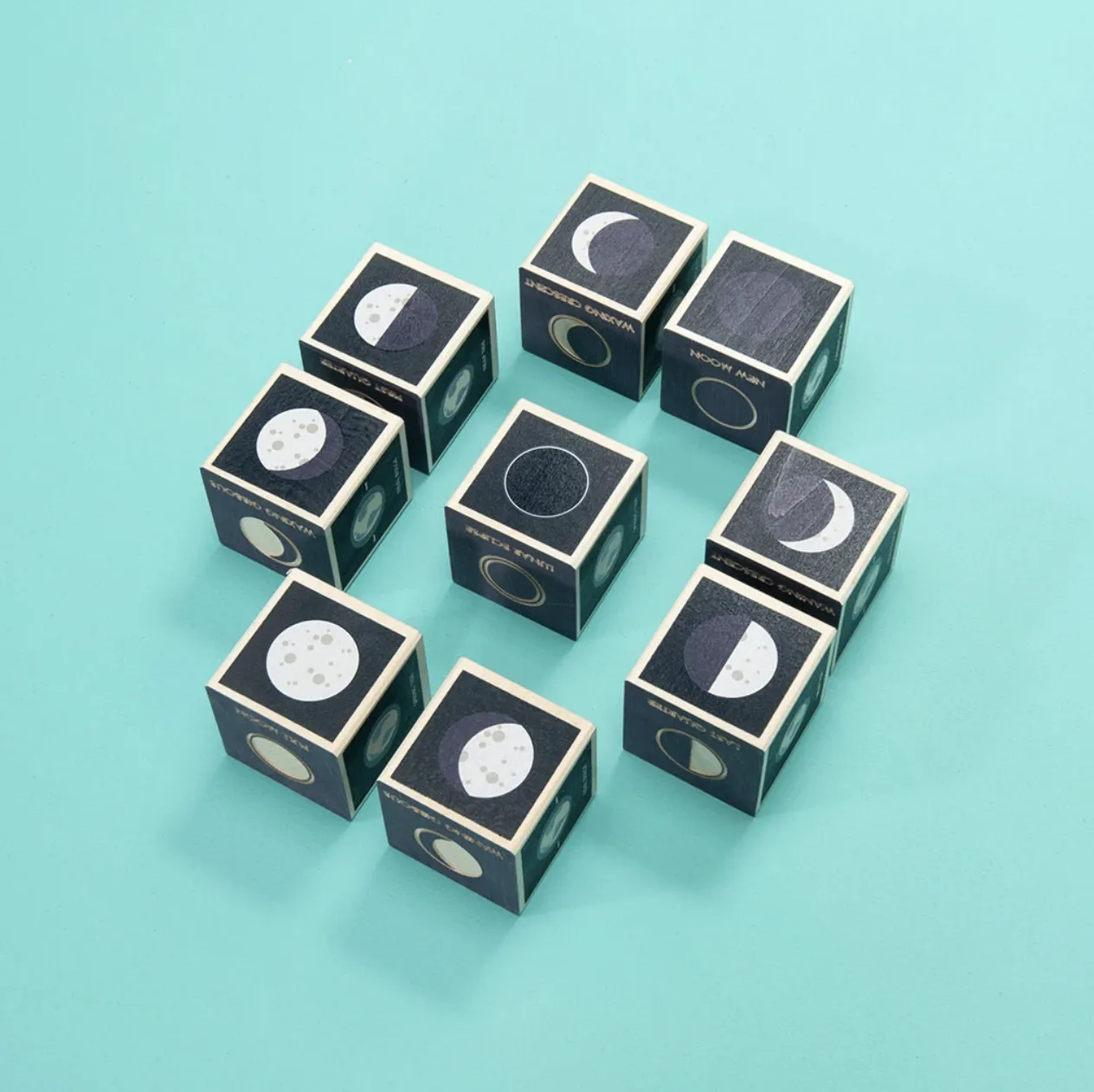 Moon Phase Wooden Blocks by Uncle Goose