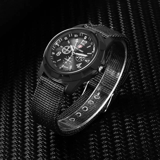 Nylon Band Military Style Watch Men Wrist Watch Quartz Men Sports Watch
