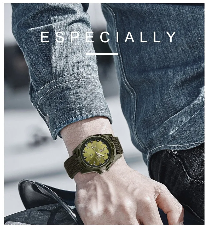 Nylon Band Military Style Watch Men Wrist Watch Quartz Men Sports Watch