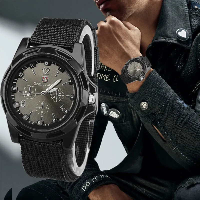Nylon Band Military Style Watch Men Wrist Watch Quartz Men Sports Watch