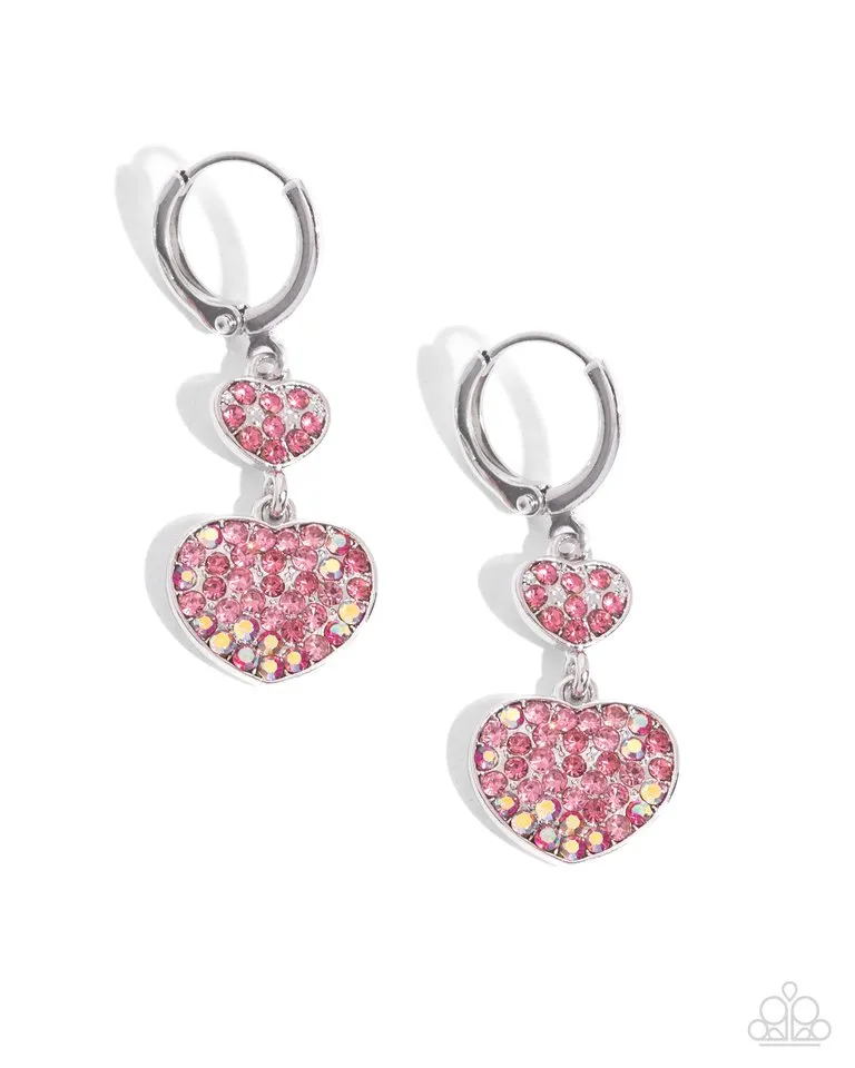 Paparazzi Earring ~ Delightful Valentines Day - Pink