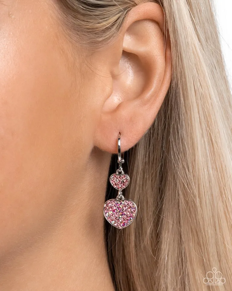 Paparazzi Earring ~ Delightful Valentines Day - Pink