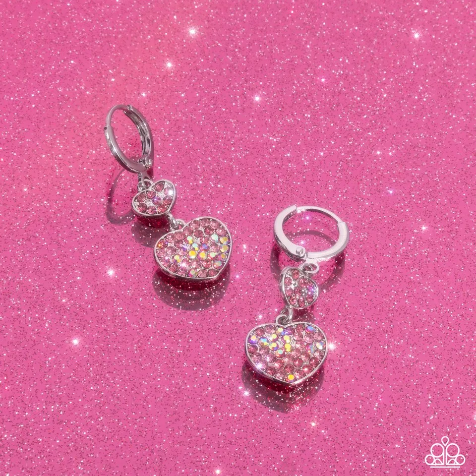 Paparazzi Earring ~ Delightful Valentines Day - Pink