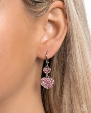 Paparazzi Earring ~ Delightful Valentines Day - Pink