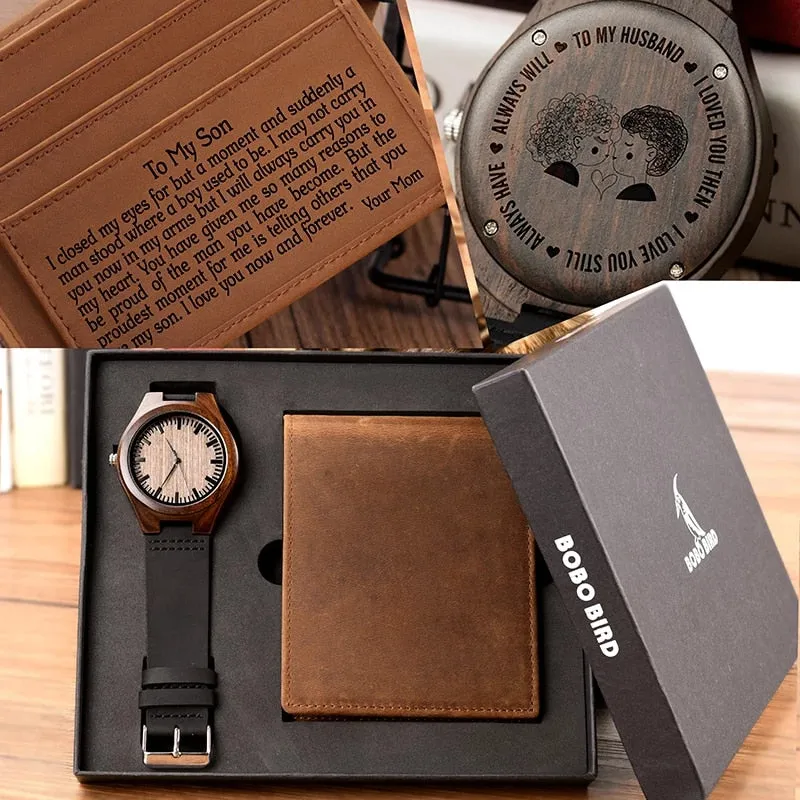 Personalized Special Gift Men Wallet Watch Set
