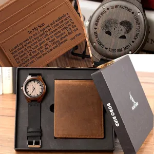 Personalized Special Gift Men Wallet Watch Set