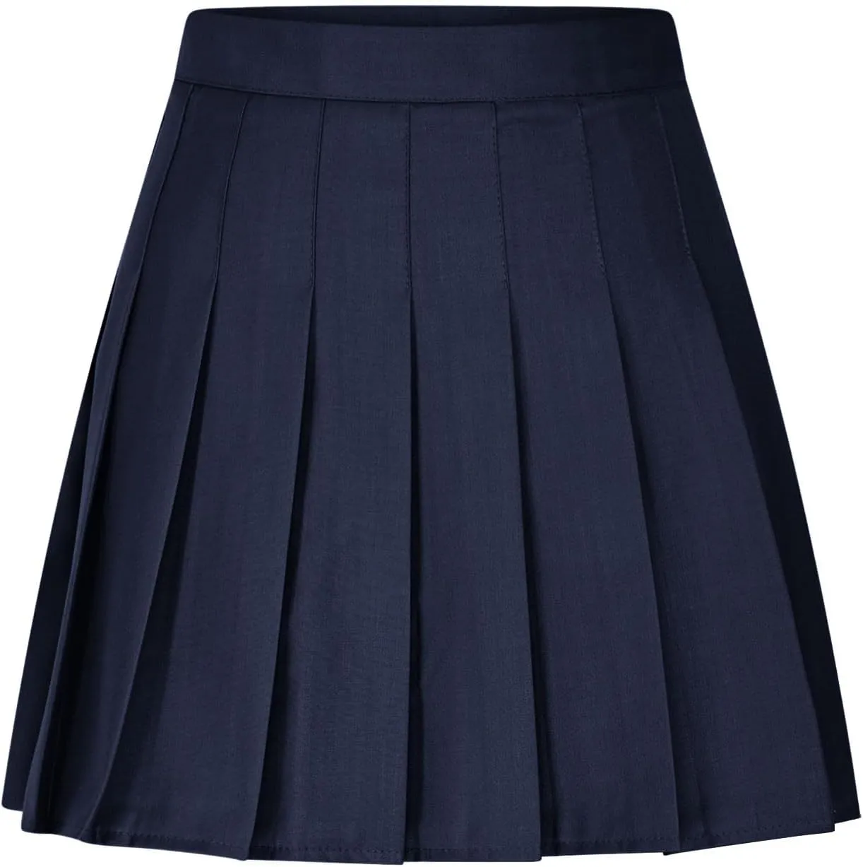 Pleated Skirts for Women High Waisted Zipper Solid Color Athletic Skater Cheerleading A Line Mini Skirt with Shorts