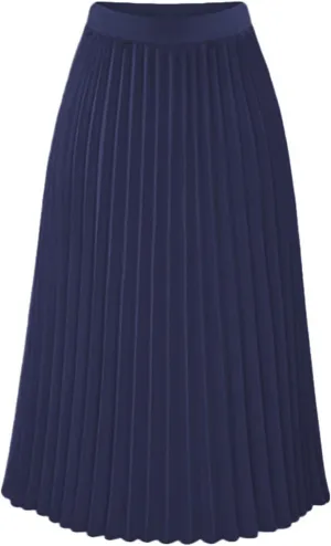 Pleated Skirts for Women Midi Skirt,High Waisted Long Chiffon Flare Solid Casual Fashion Trendy Valentine's Day