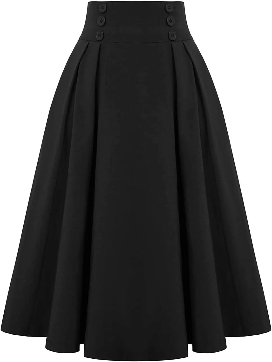 Pleated Skirts for Women, Women's Fashion High Waist Solid Color Skirt Loose Casual A-line Skirt Ankle Length Skirts