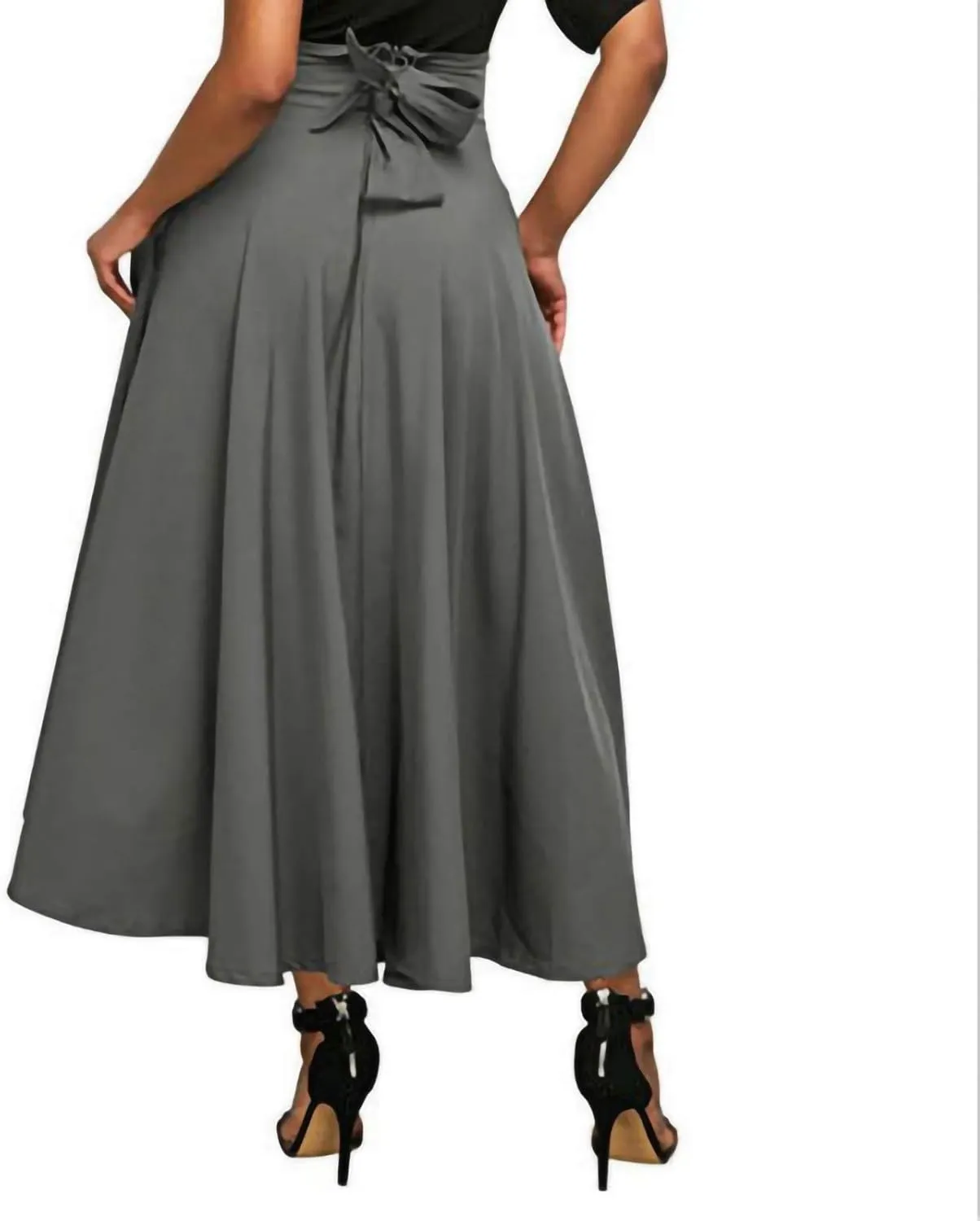 Pleated Skirts for Women, Women's Fashion High Waist Solid Color Skirt Loose Casual A-line Skirt Ankle Length Skirts