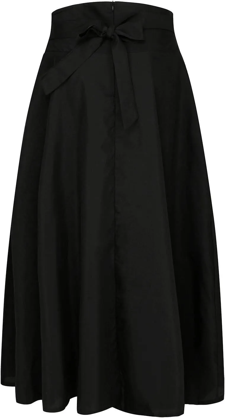Pleated Skirts for Women, Women's Fashion High Waist Solid Color Skirt Loose Casual A-line Skirt Ankle Length Skirts