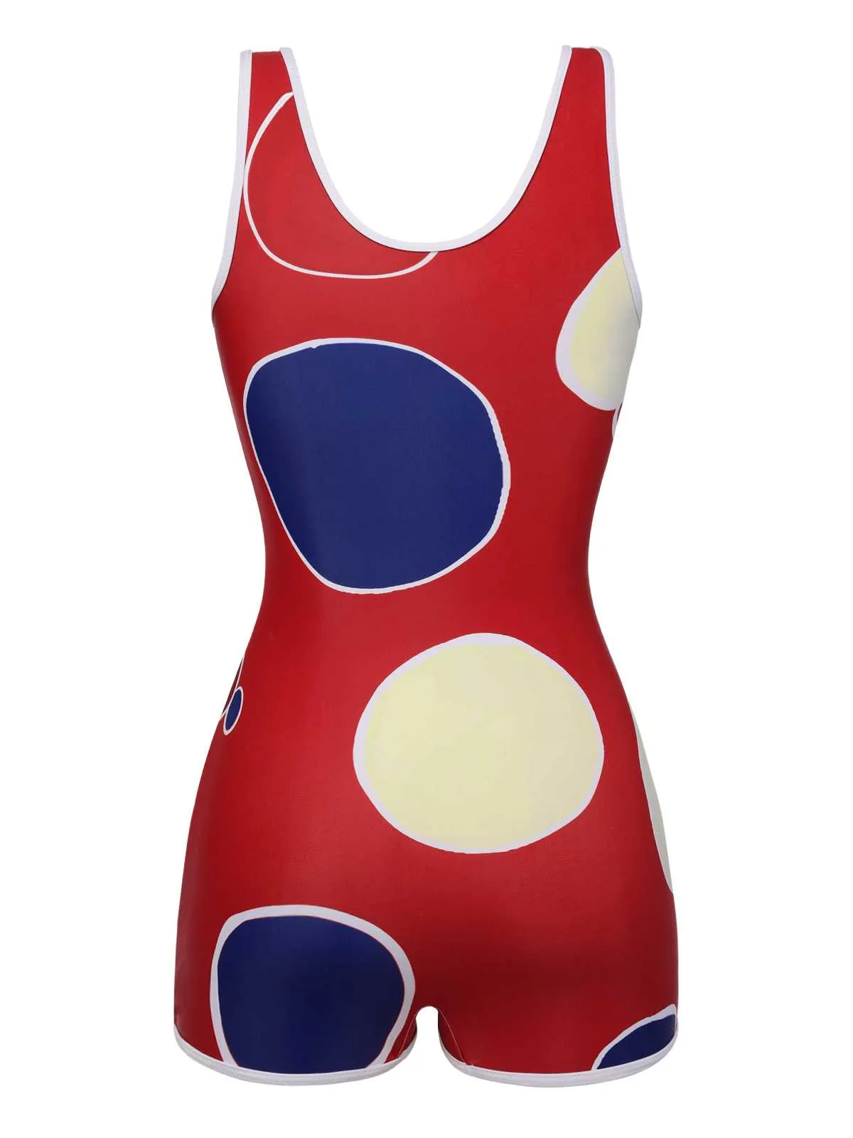 [Pre-Sale] 1960s Irregular Polka Dot U-Neck Swimsuit