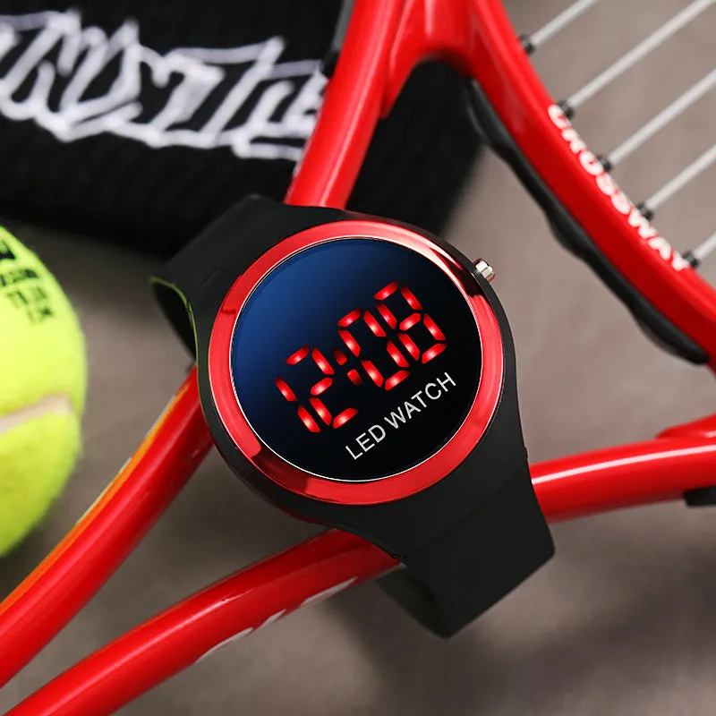 Premium round digital watch for kids - Red