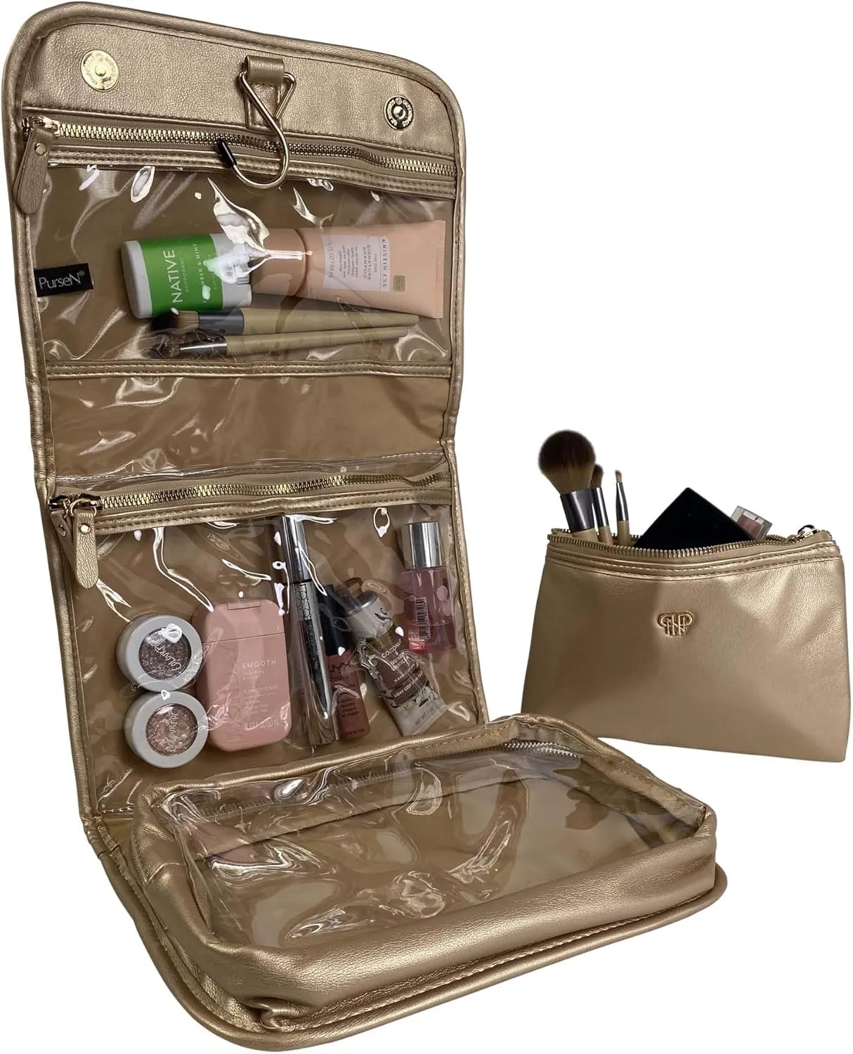 PurseN Classic Toiletry Case (Gold and Nude)