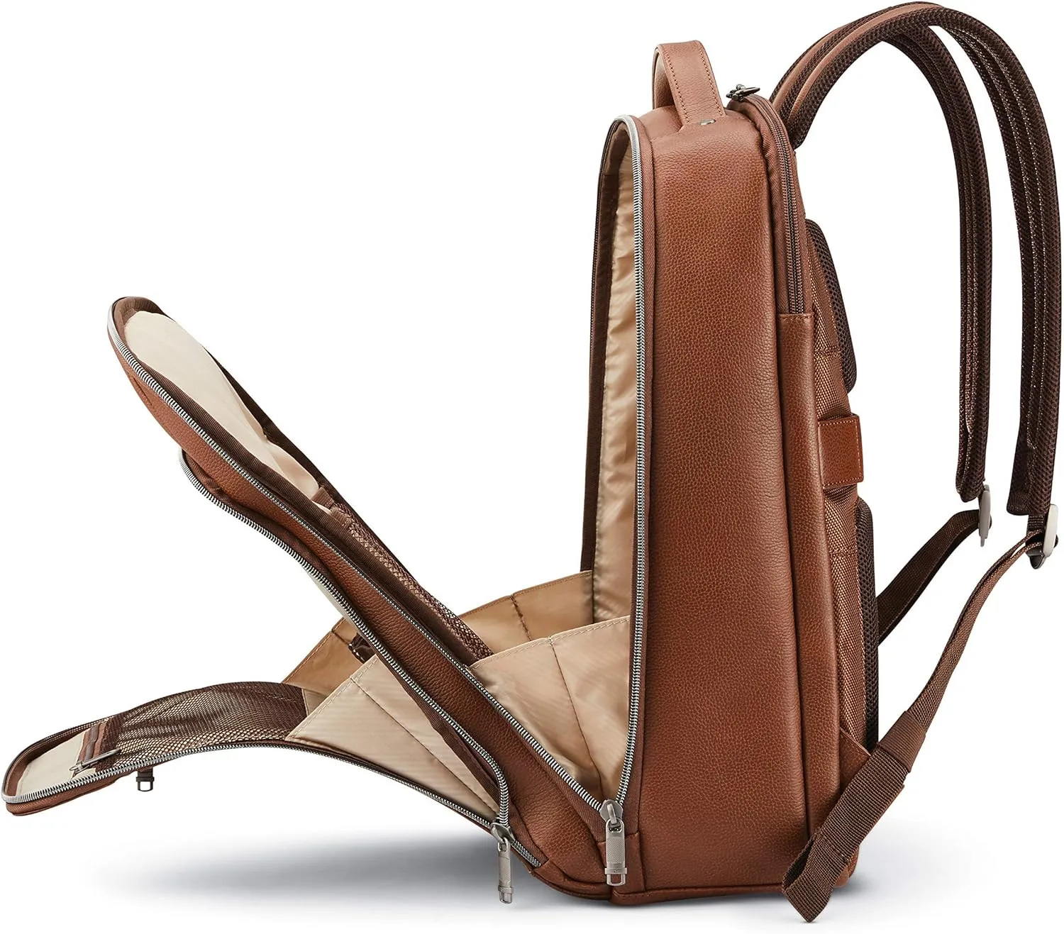 Samsonite Classic Leather Backpack, Cognac , One Size