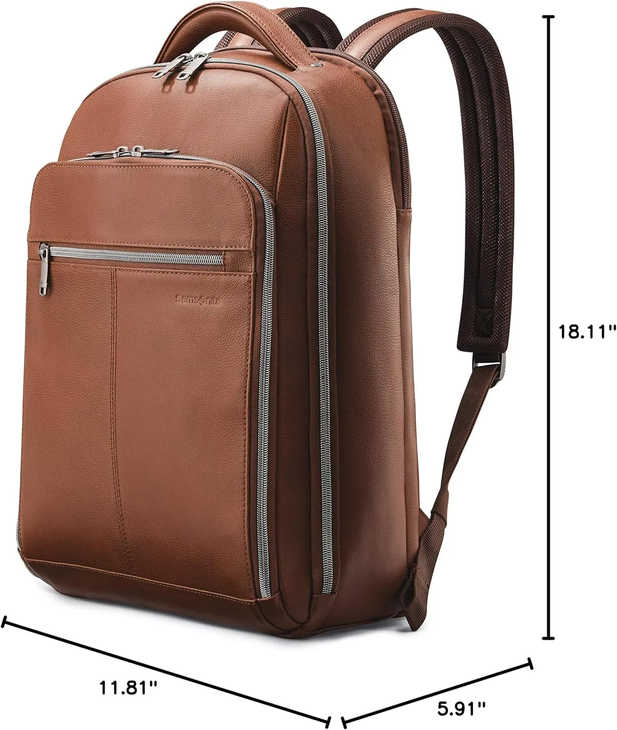 Samsonite Classic Leather Backpack, Cognac , One Size