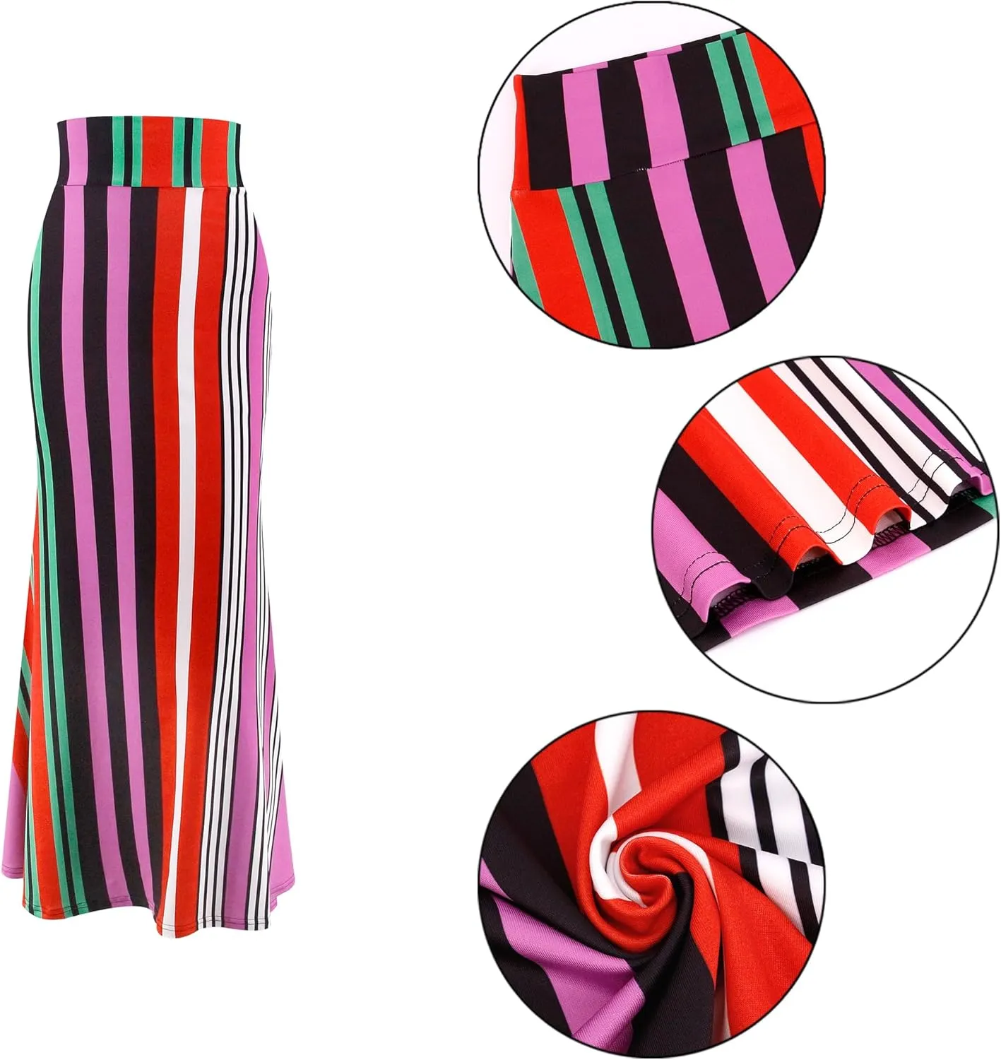 Segreto Women's Maxi Bodycon Wrap Print Skirts Elastic High Waist Long Pencil Skirt Stretchy Slim Fit Flower Fishtail Dress