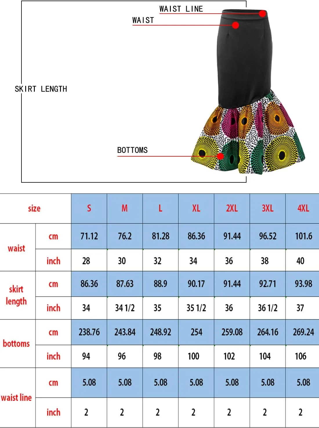 SHENBOLEN Women African Print Skirt Kente Pencil Skirts