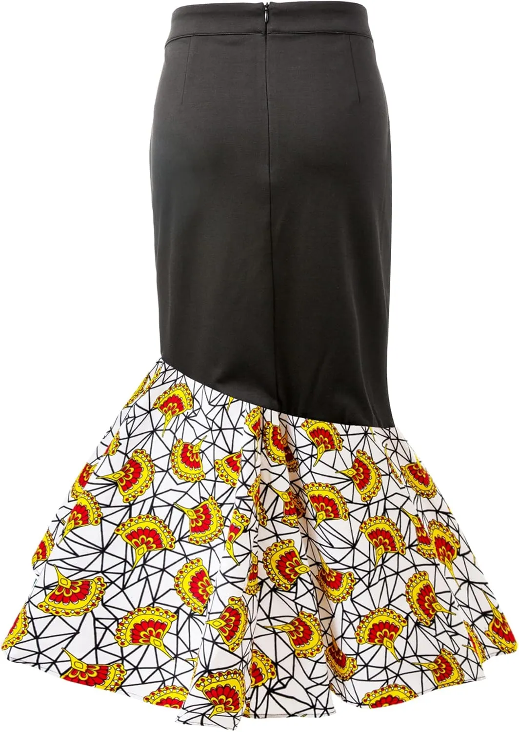 SHENBOLEN Women African Print Skirt Kente Pencil Skirts