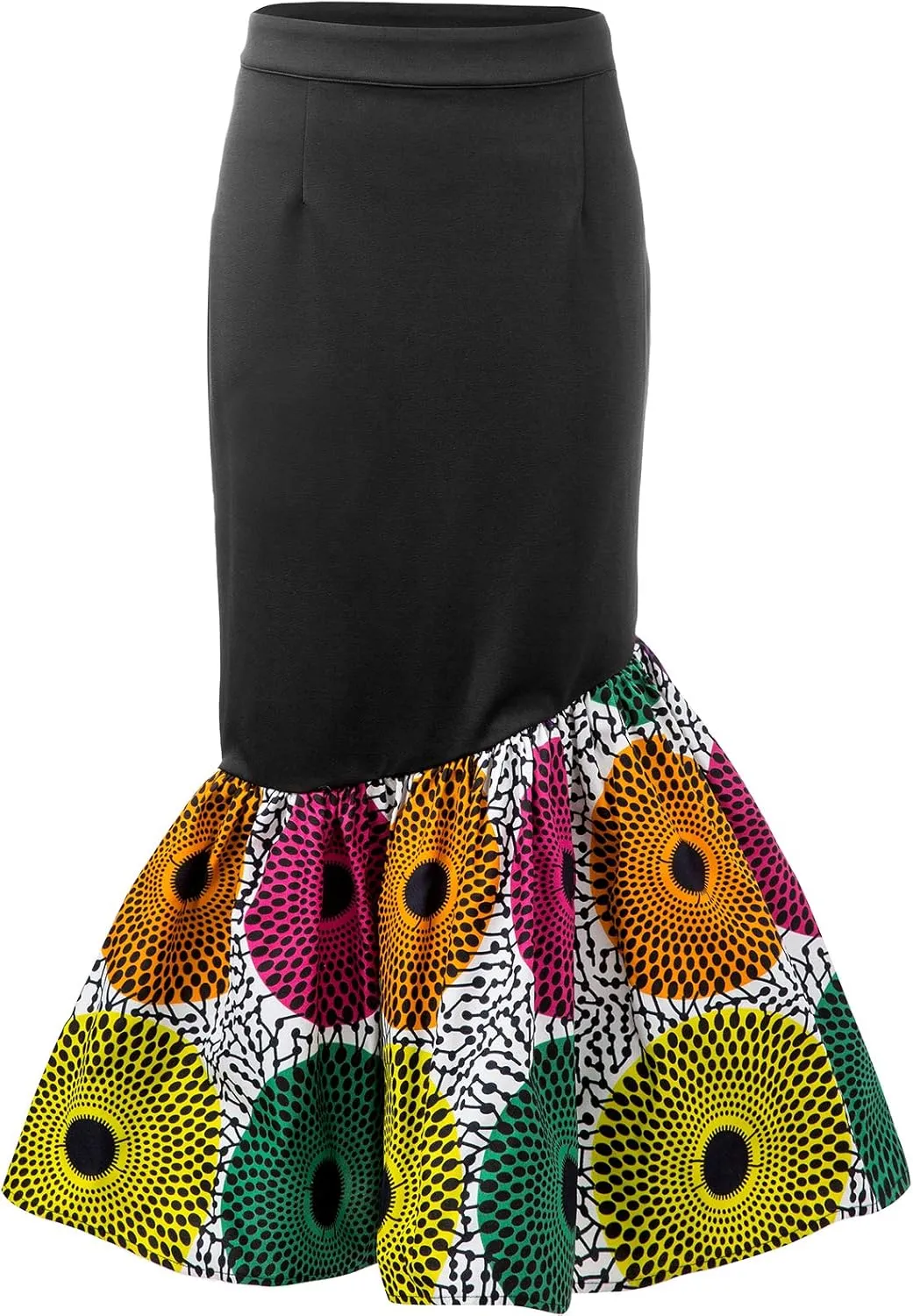 SHENBOLEN Women African Print Skirt Kente Pencil Skirts