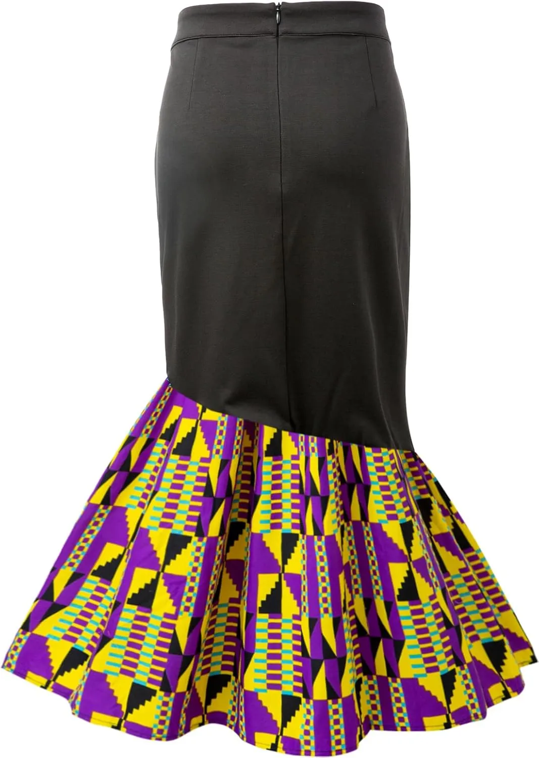 SHENBOLEN Women African Print Skirt Kente Pencil Skirts