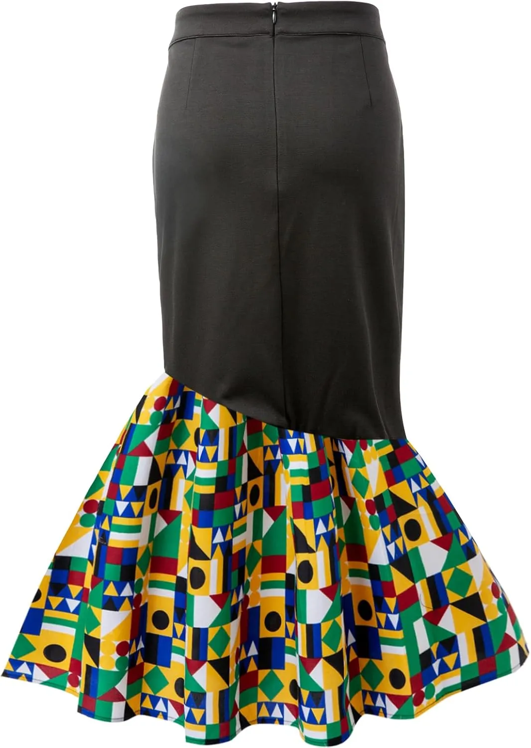 SHENBOLEN Women African Print Skirt Kente Pencil Skirts