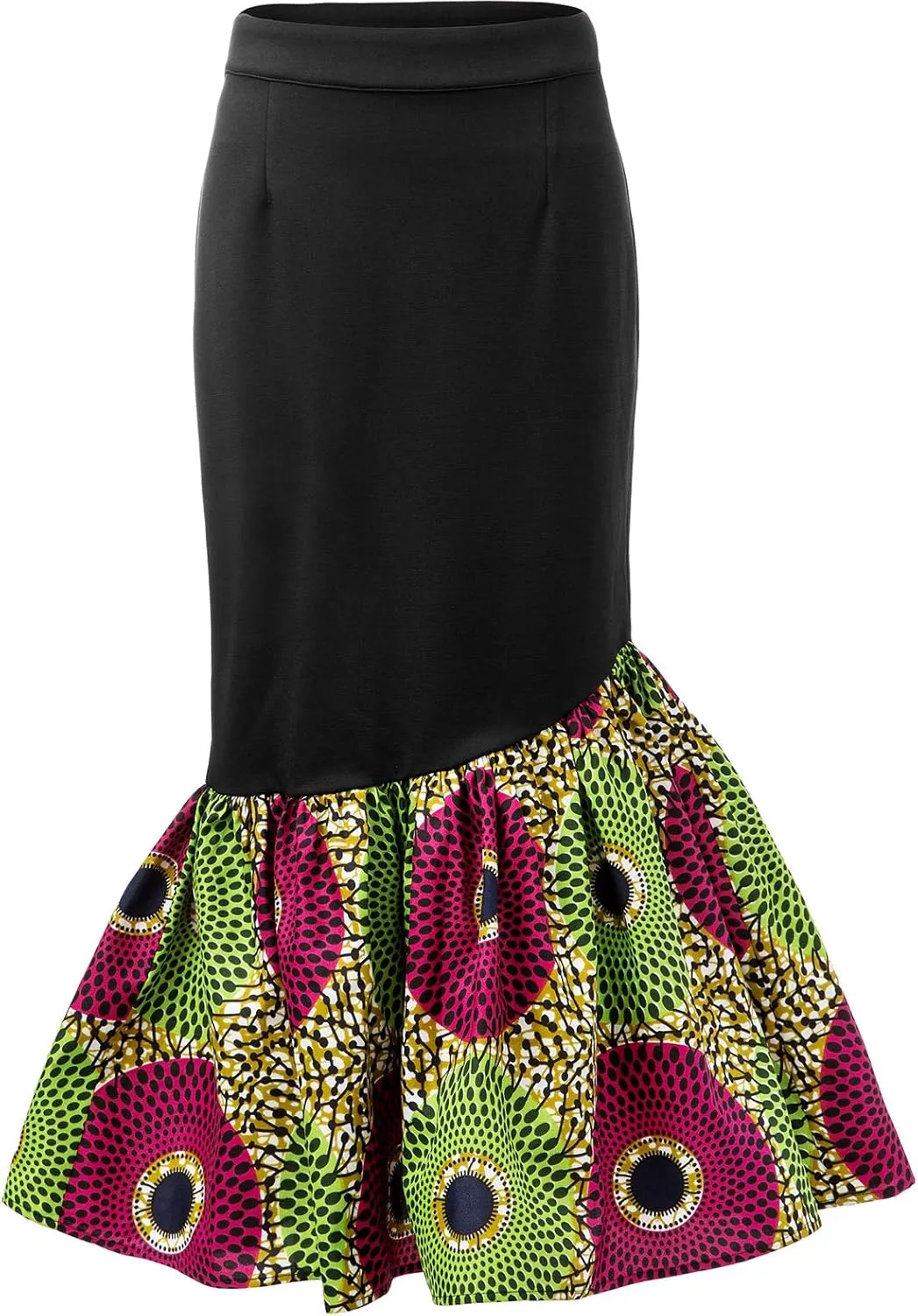 SHENBOLEN Women African Print Skirt Kente Pencil Skirts