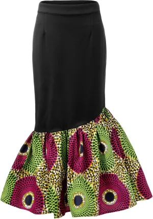 SHENBOLEN Women African Print Skirt Kente Pencil Skirts