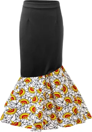 SHENBOLEN Women African Print Skirt Kente Pencil Skirts