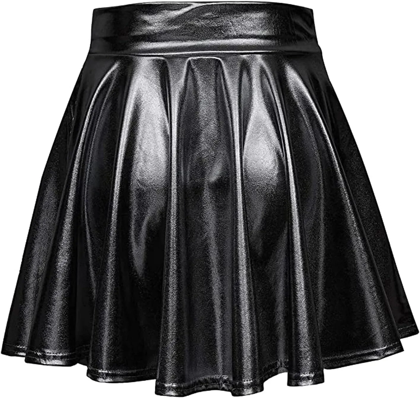 Skirts for Women Midi Length Skirt Short High Pleated Waist Elegant Solid Leather Women's Plus Size Mini Skirt